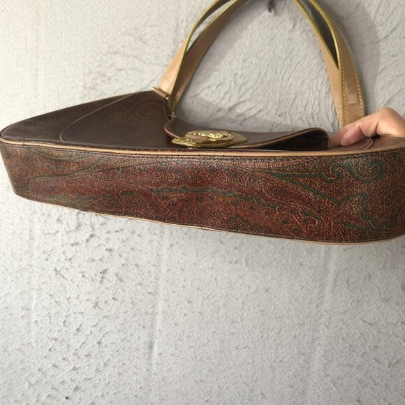 Etro Brown and Gold Paisley Bag - Picture 15 of 16